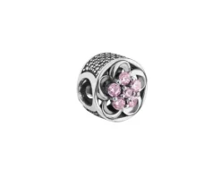 Online Apart Zawieszka srebrna beads z cyrkoniami - kwiat