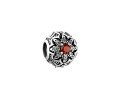 Outlet Apart Zawieszka srebrna beads z cyrkoniami - kwiat