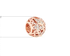 New Apart Zawieszka srebrna beads z cyrkoniami - motyle