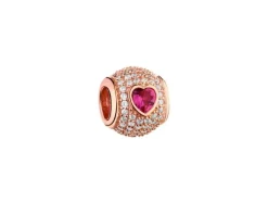 Discount Apart Zawieszka srebrna beads z cyrkoniami - serce