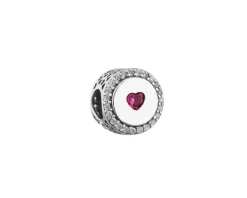 Clearance Apart Zawieszka srebrna beads z cyrkoniami - serce