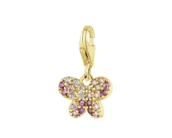 Sale Apart Zawieszka srebrna charms z cyrkoniami - motyl