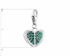 Discount Apart Zawieszka srebrna charms z cyrkoniami - serce