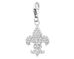 Discount Apart Zawieszka srebrna charms z cyrkoniami - lilijka harcerska