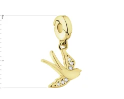 Best Apart Zawieszka srebrna new charms z cyrkoniami - jaskółka