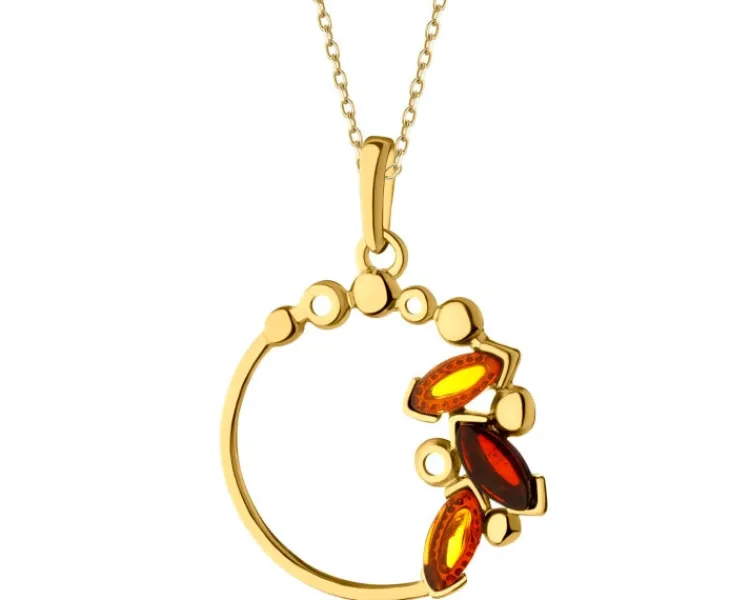 Apart Zawieszka srebrna z bursztynem - koło< Wszystkie