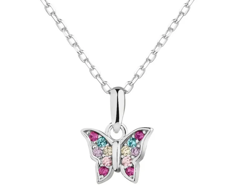 Apart Zawieszka srebrna z cyrkoniami - motyl< Zawieszki