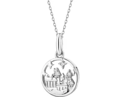 Online Apart Zawieszka srebrna z cyrkoniami - Harry Potter, zamek Hogwart, Warner Bros. Discovery