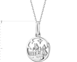 Online Apart Zawieszka srebrna z cyrkoniami - Harry Potter, zamek Hogwart, Warner Bros. Discovery