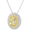 Apart Zawieszka z białego i żółtego złota z diamentami - VS2/Fancy Light Yellow - 1,34 ct - próba 750< Zawieszki