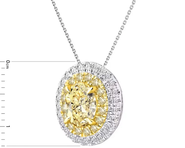 Apart Zawieszka z białego i żółtego złota z diamentami - VS2/Fancy Light Yellow - 1,34 ct - próba 750< Zawieszki
