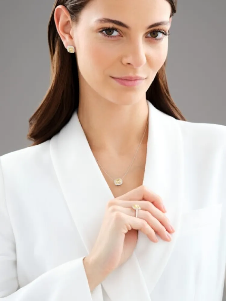 Apart Zawieszka z białego i żółtego złota z diamentami - VS2/Fancy Light Yellow - 1,31 ct - próba 750< Zawieszki