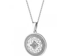 Apart Zawieszka z białego złota z diamentami - rozeta - 0,14 ct - próba 585< Zawieszki