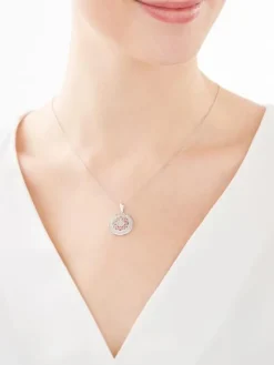 Apart Zawieszka z białego złota z diamentami - rozeta - 0,14 ct - próba 585< Zawieszki