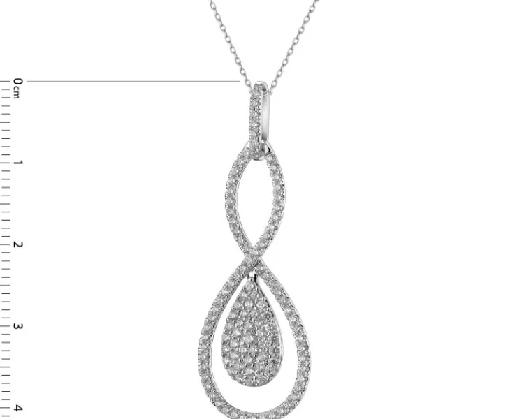 Discount Apart Zawieszka z białego złota z brylantami - 0,82 ct - próba 585