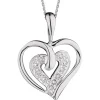 Apart Zawieszka z białego złota z diamentami - serca - 0,02 ct - próba 585< Zawieszki