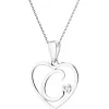 Apart Zawieszka z białego złota z diamentem - litera C, serce - 0,005 ct - próba 585< Zawieszki