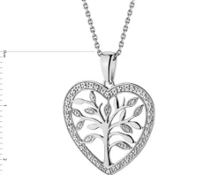 Apart Zawieszka z białego złota z diamentami - drzewko, serce - 0,01 ct - próba 585< Zawieszki