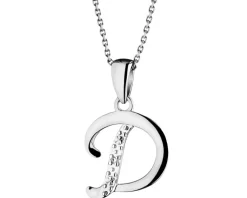 Sale Apart Zawieszka z białego złota z diamentem - litera D - 0,003 ct - próba 585