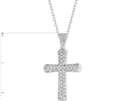 Clearance Apart Zawieszka z białego złota z brylantami - krzyż - 0,30 ct - próba 585