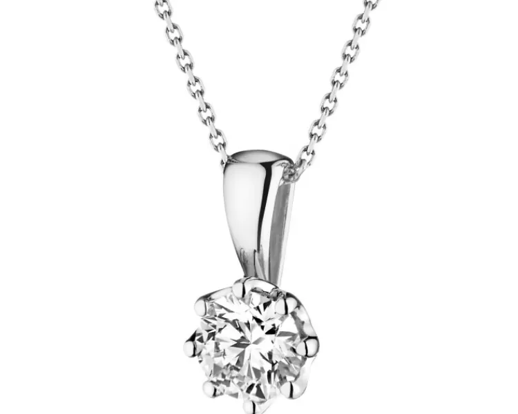 Apart Zawieszka z białego złota z brylantem - 0,35 ct - próba 585< Zawieszki