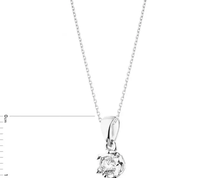 Apart Zawieszka z białego złota z brylantem - 0,10 ct - próba 585< Zawieszki