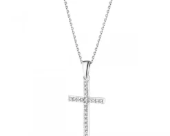 Sale Apart Zawieszka z białego złota z brylantami - krzyż - 0,10 ct - próba 585