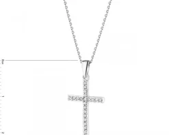 Sale Apart Zawieszka z białego złota z brylantami - krzyż - 0,10 ct - próba 585