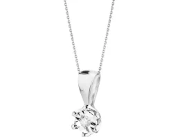 Outlet Apart Zawieszka z białego złota z brylantem - 0,01 ct - próba 375