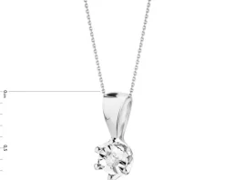 Outlet Apart Zawieszka z białego złota z brylantem - 0,01 ct - próba 375