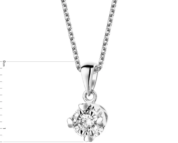Apart Zawieszka z białego złota z brylantem – serca - 0,10 ct - próba 585< Zawieszki