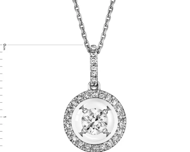 Sale Apart Zawieszka z białego złota z diamentami - 0,17 ct - próba 585