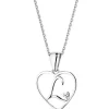 Best Apart Zawieszka z białego złota z diamentem - litera L, serce - 0,005 ct - próba 585