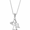 Apart Zawieszka z białego złota z diamentem - aniołek, serce - 0,004 ct - próba 585< Zawieszki