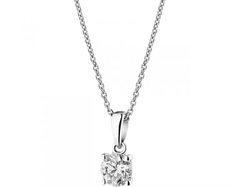 Apart Zawieszka z białego złota z brylantem - 0,35 ct - próba 585< Zawieszki