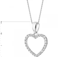 Apart Zawieszka z białego złota z diamentami - serce - 0,10 ct - próba 585< Zawieszki