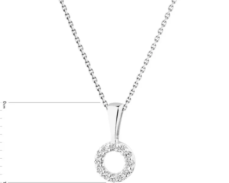 Apart Zawieszka z białego złota z diamentami - koło - 0,02 ct - próba 585< Zawieszki