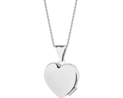 Outlet Apart Zawieszka z białego złota z diamentem - puzderko - serce - 0,005 ct - próba 375