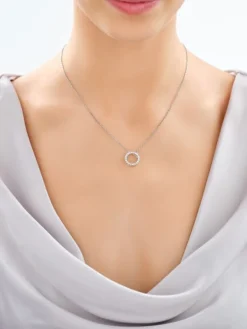 Apart Zawieszka z białego złota z brylantami laboratoryjnymi - koło - 0,32 ct - próba 585