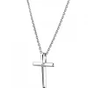 Apart Zawieszka z białego złota z diamentem - krzyż - 0,003 ct - próba 585< Zawieszki