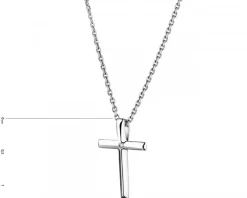 Apart Zawieszka z białego złota z diamentem - krzyż - 0,003 ct - próba 585< Zawieszki