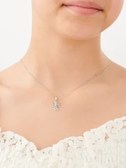 Best Apart Zawieszka z białego złota z diamentem - aniołek - 0,003 ct - próba 375