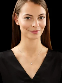 Discount Apart Zawieszka z białego złota z diamentem - 0,50 ct - próba 585