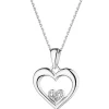 Best Apart Zawieszka z białego złota z diamentem - serce - 0,003 ct - próba 585