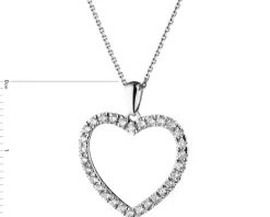 Apart Zawieszka z białego złota z brylantami - serce - 0,33 ct - próba 585< Zawieszki