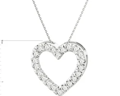 Discount Apart Zawieszka z białego złota z brylantami laboratoryjnymi - serce - 0,33 ct - próba 585