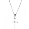 Sale Apart Zawieszka z białego złota z brylantem - krzyż - 0,006 ct - próba 375
