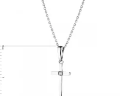 Sale Apart Zawieszka z białego złota z brylantem - krzyż - 0,006 ct - próba 375