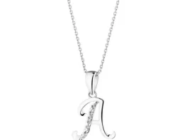 Apart Zawieszka z białego złota z diamentem - litera A - 0,003 ct - próba 585< Zawieszki