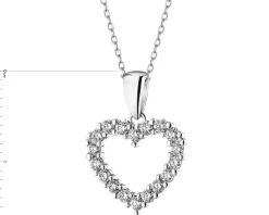 Clearance Apart Zawieszka z białego złota z brylantami laboratoryjnymi - serce - 0,25 ct - próba 585